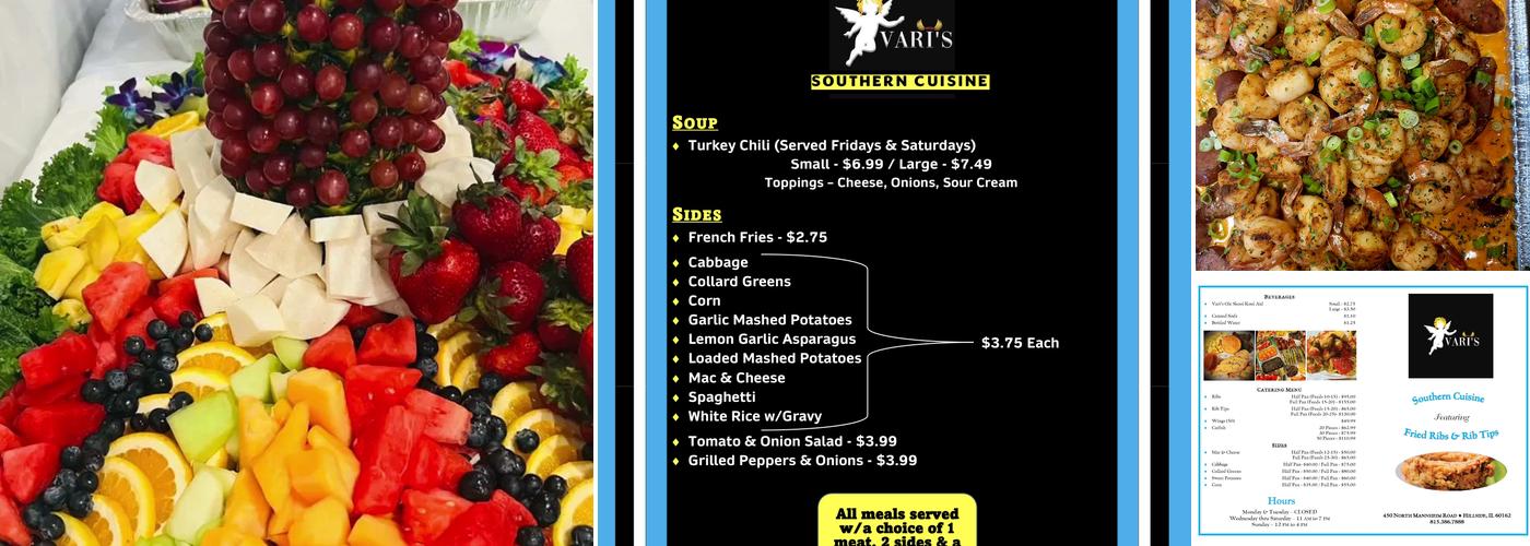 Vari’s Southern Cuisine Menu
