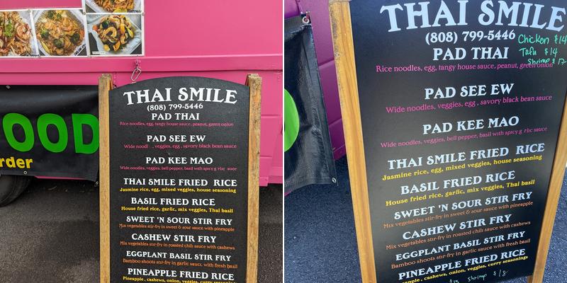 Thai smile Menu
