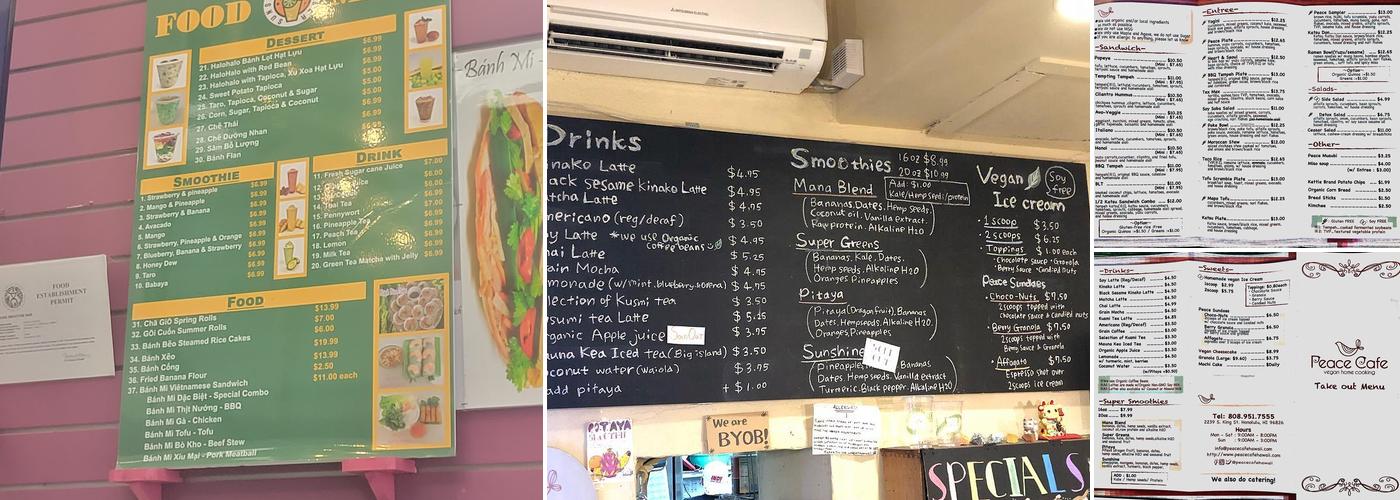Sun’s Smoothie Cafe Menu