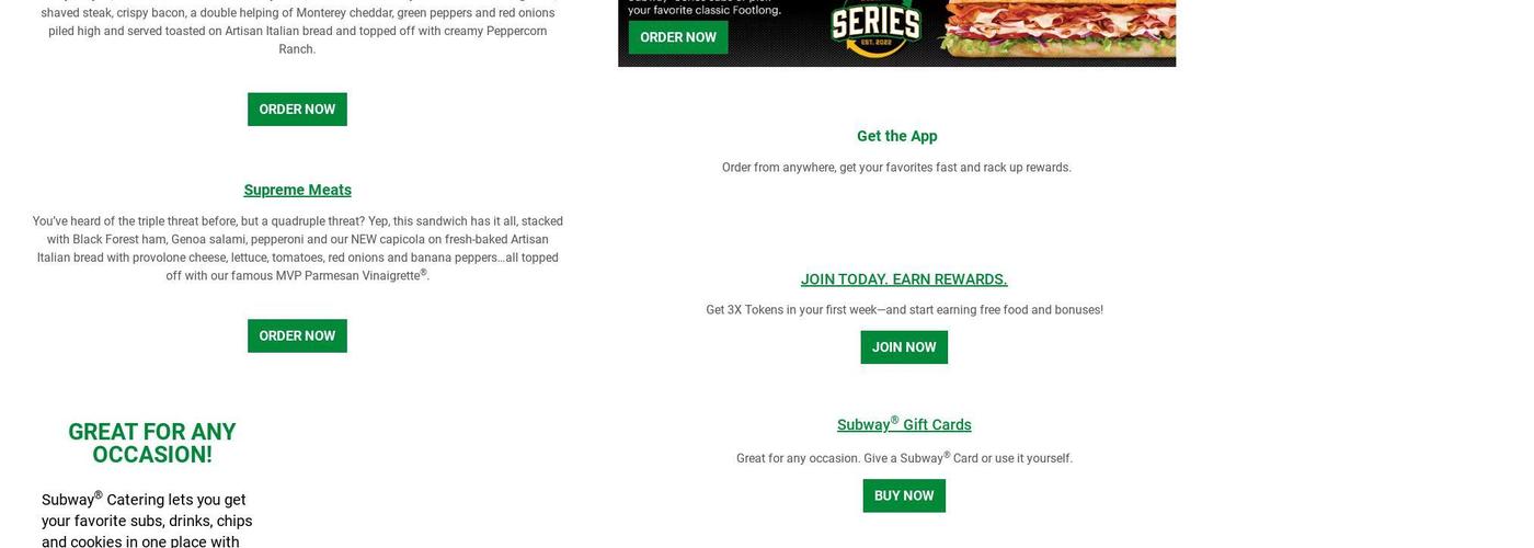 Subway Menu