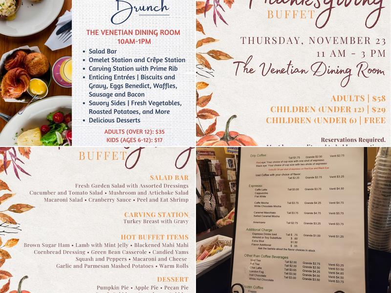 The Coffee Shop at the Arlington Menu