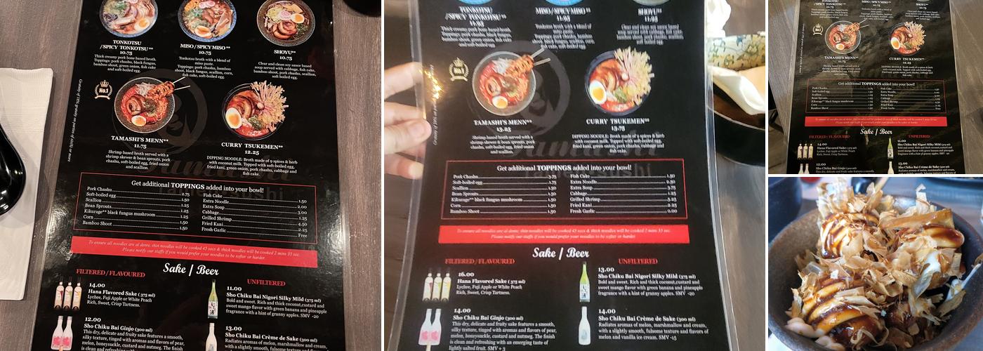Tamashi Menu