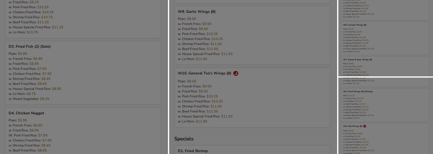 China Kitchen Menu