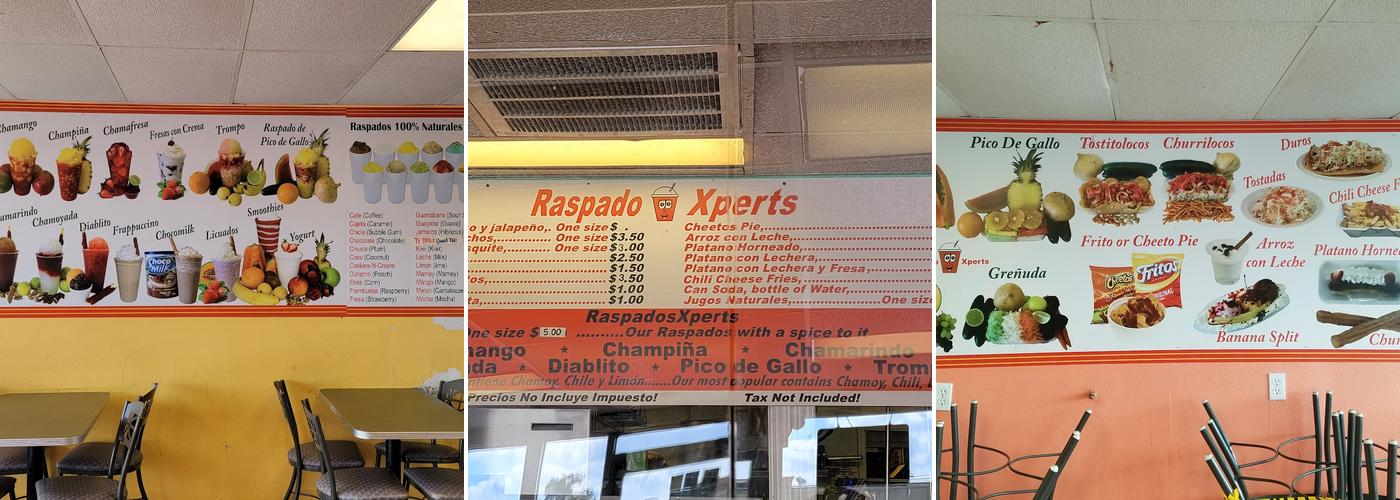 Raspado Xperts Menu