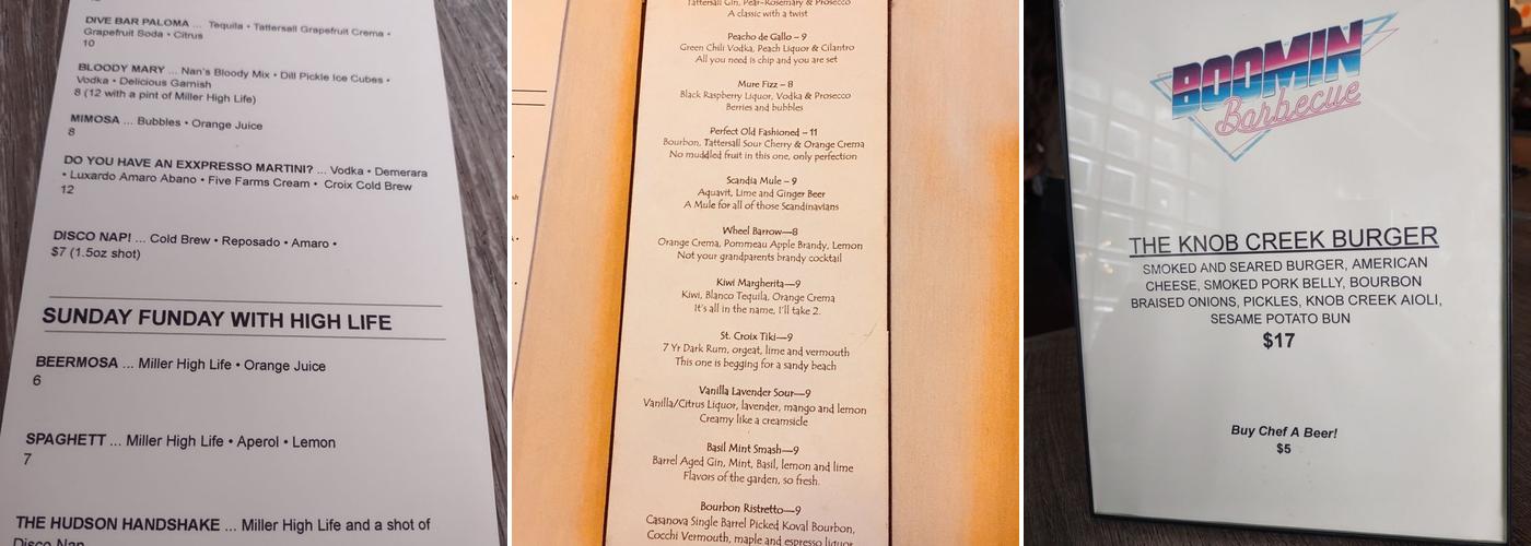 Nova Bar Menu