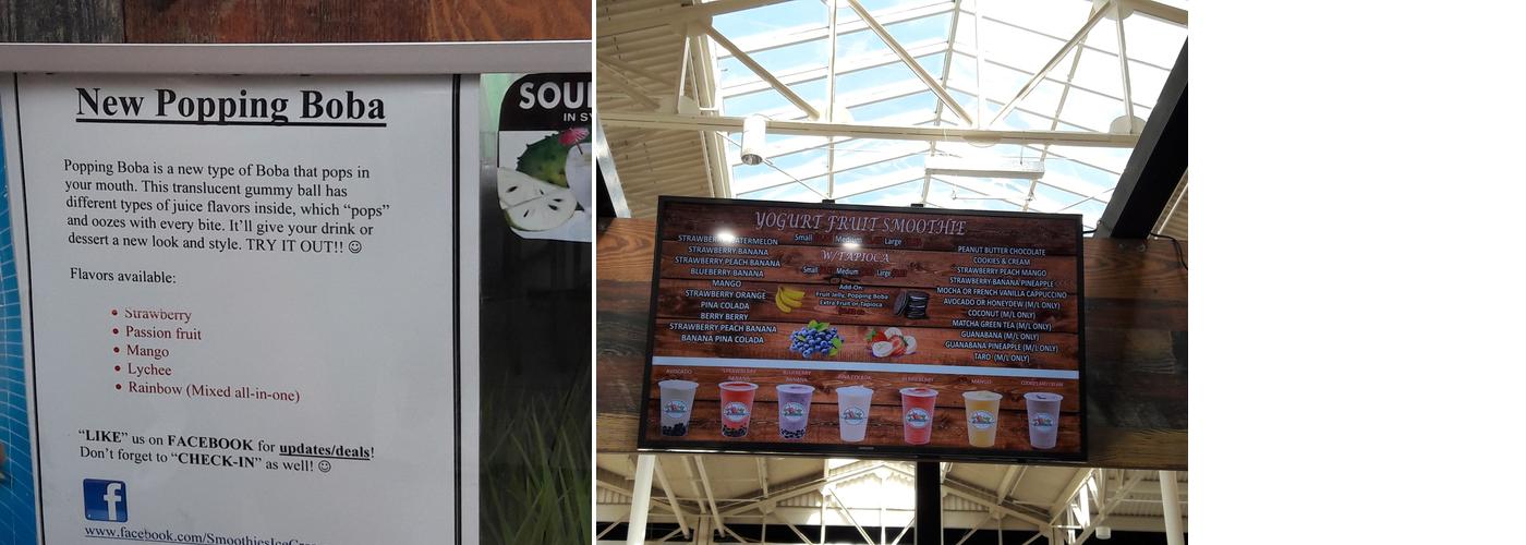 Smoothies & Ice cream Menu