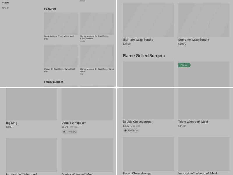 Burger King Menu