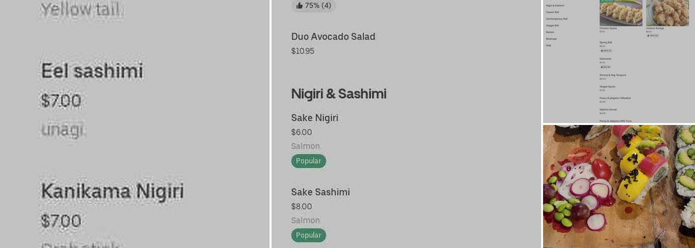 Oishi Sushi and Ramen Menu