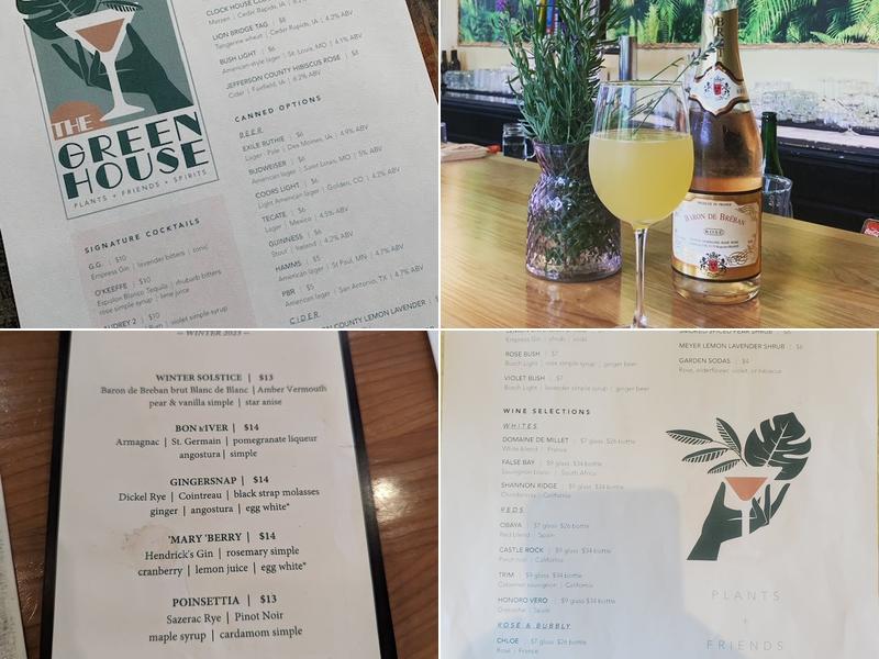 The Green House Menu