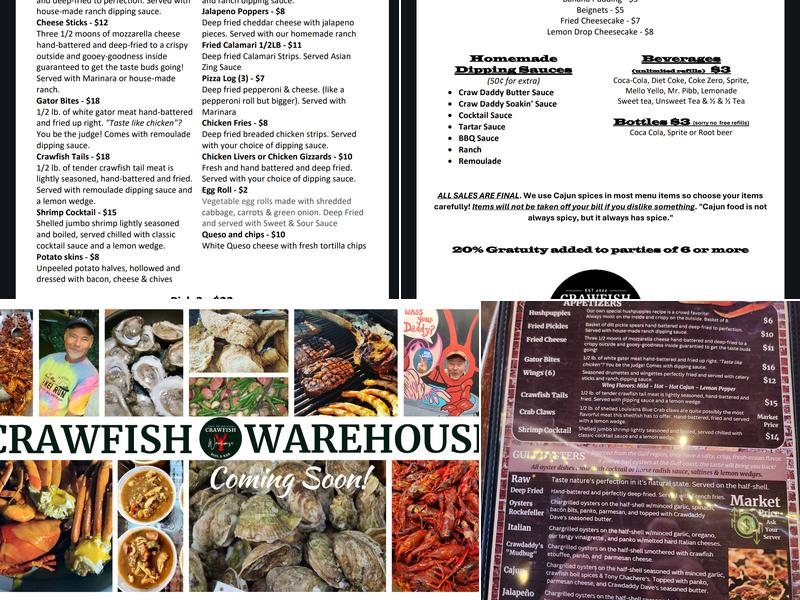 Crawfish Warehouse Menu