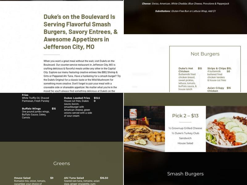 Dukes on the BLVD Menu