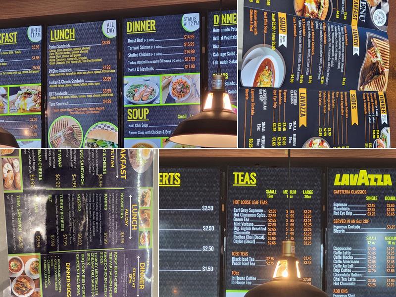 Pitstop Corner Cafe Menu