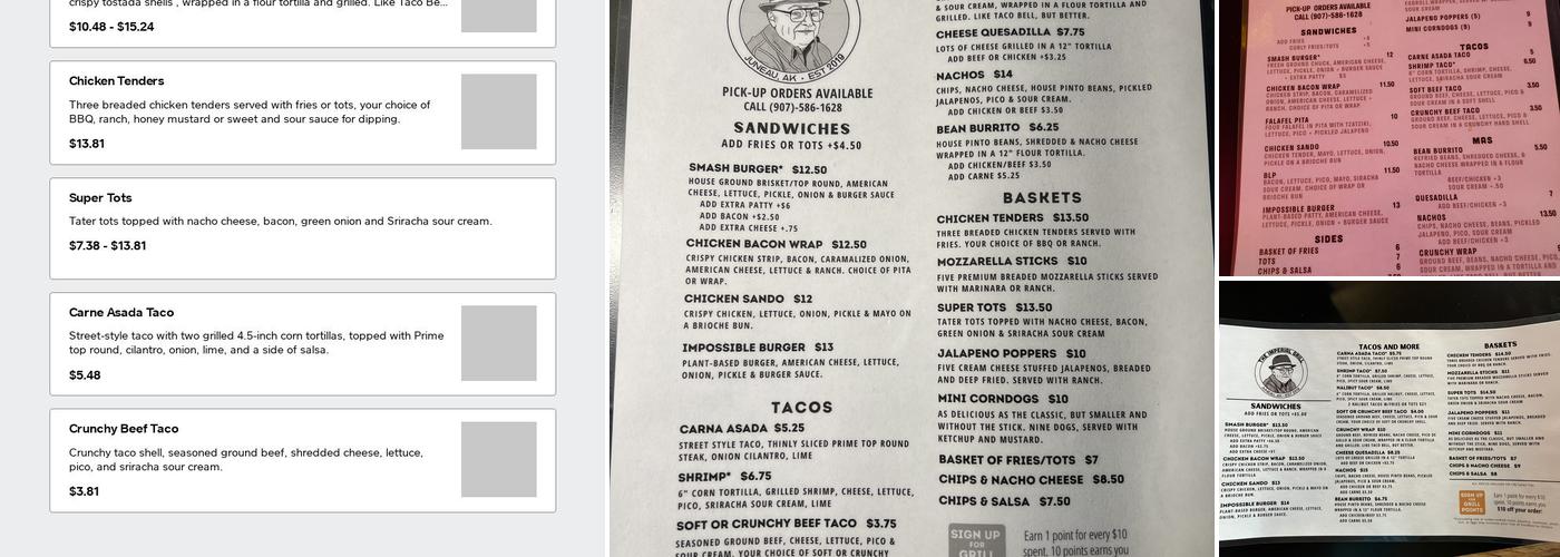 Imperial Grill Menu