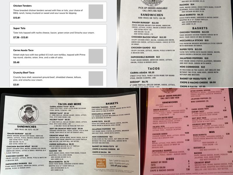 Imperial Grill Menu