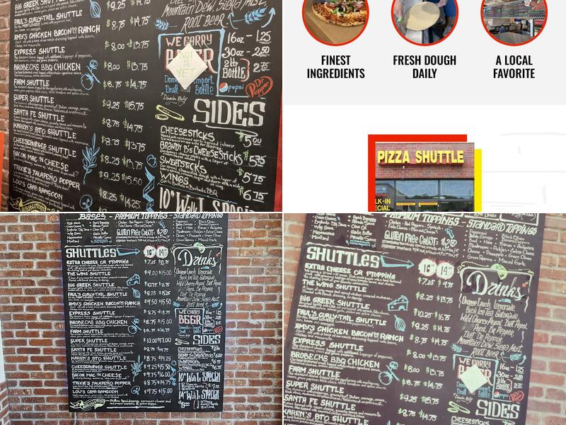 Pizza Shuttle Menu
