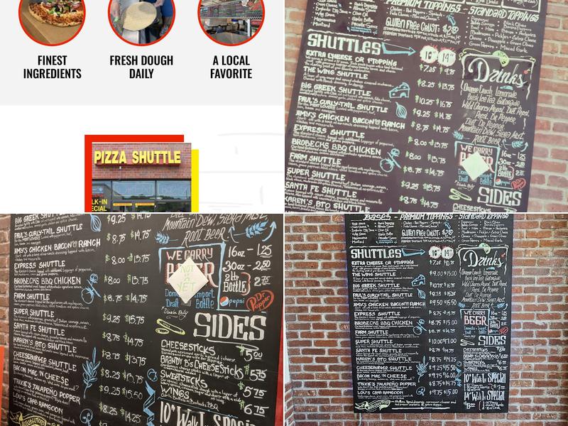 Pizza Shuttle Menu