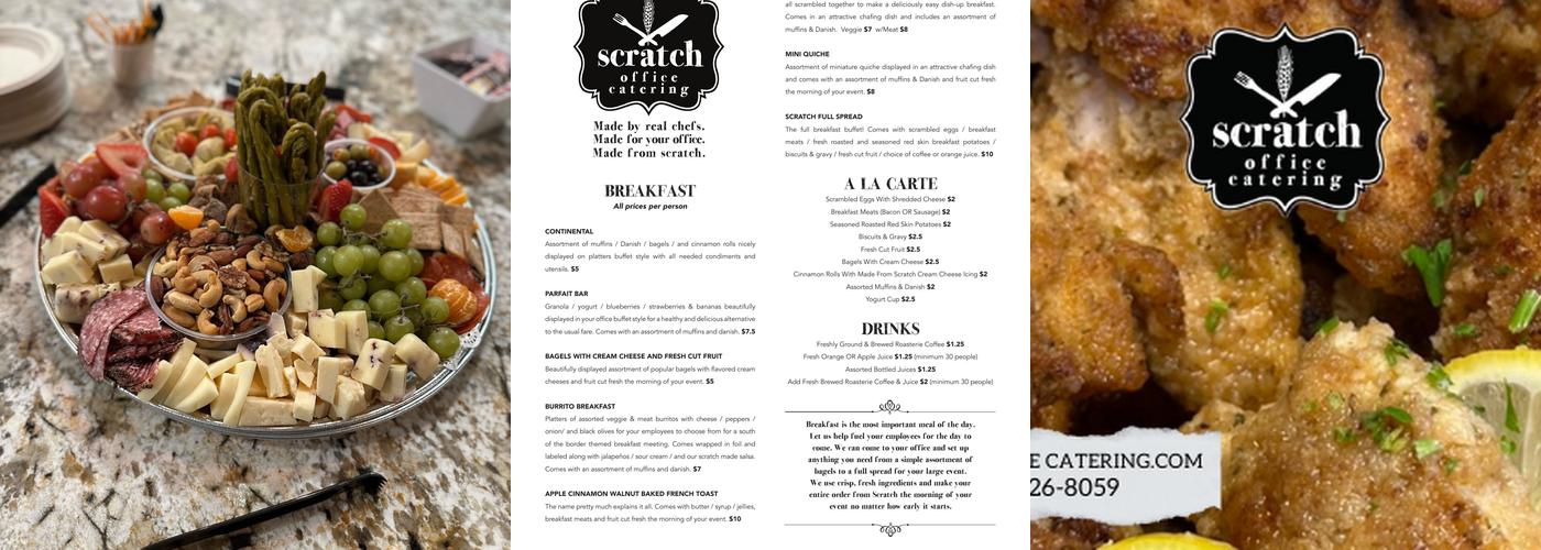 Scratch Office Catering Menu