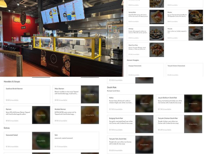 JI IN Korean Eatery Menu