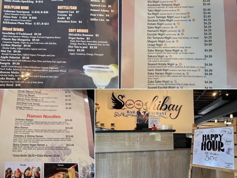 Sooshibay Bar & Restaurant Menu