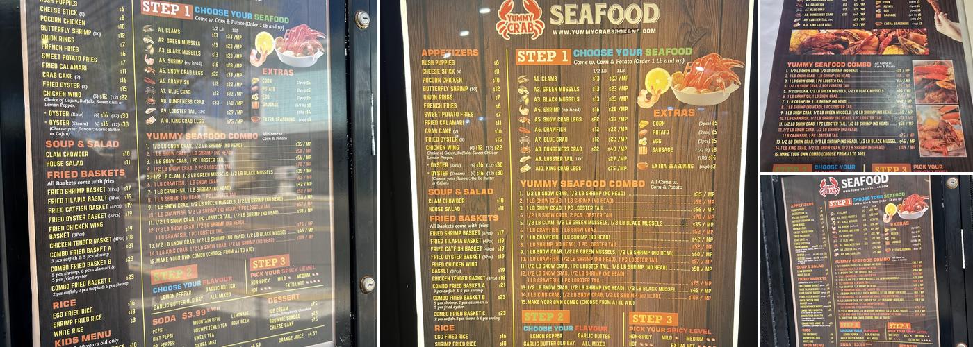 Yummy Crab Menu