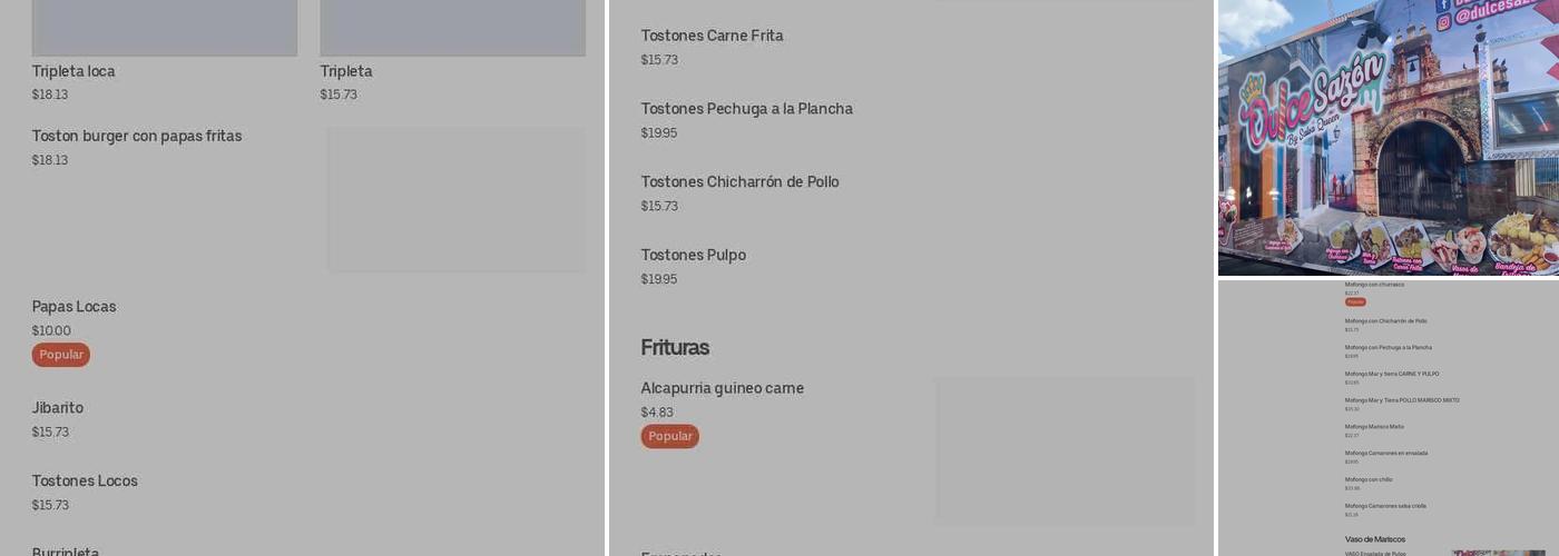 Dulce Sazón Menu