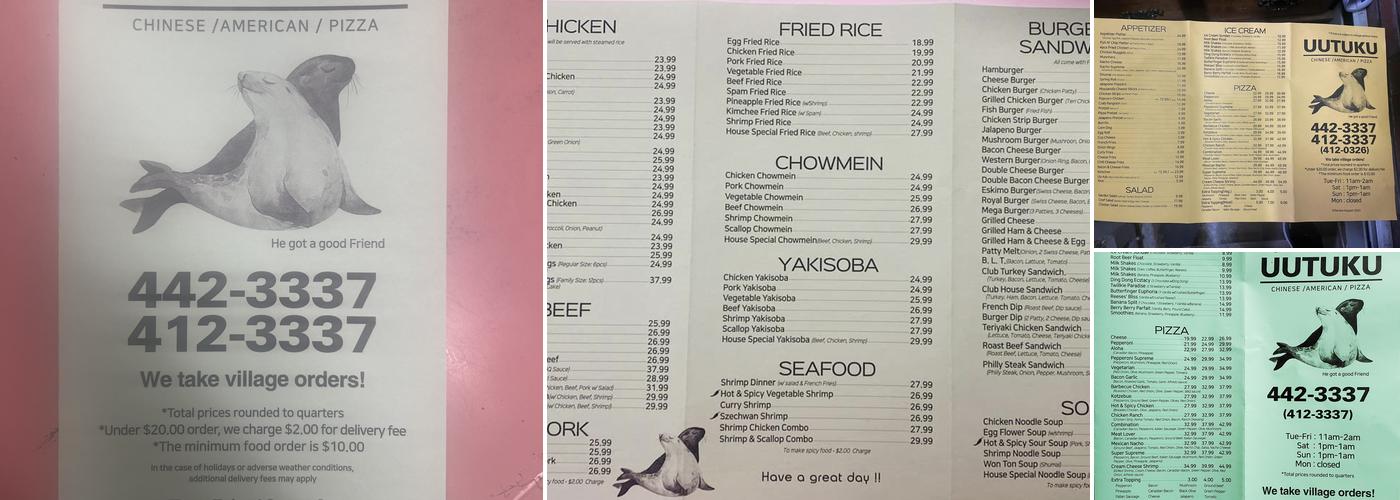 Uutuku Menu