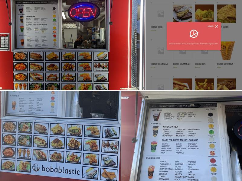 Bobablastic Menu