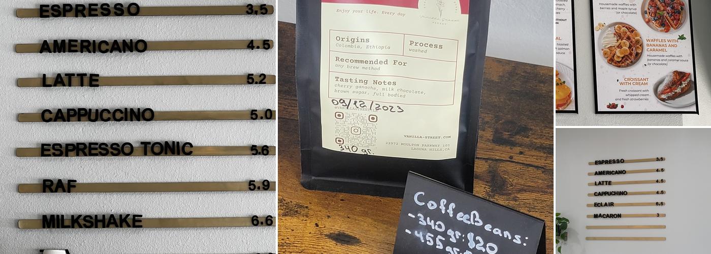 Vanilla Street Bakery&Coffee Menu