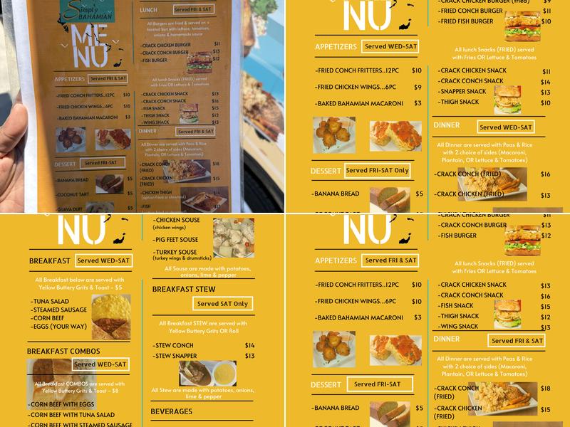 Simply Bahamian Food Menu