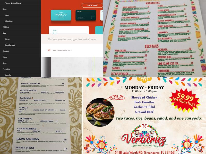 Veracruz Restaurant Menu