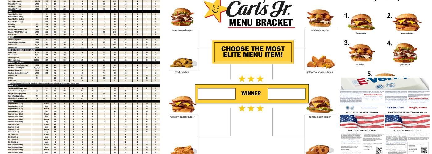 Carl's Junior Menu