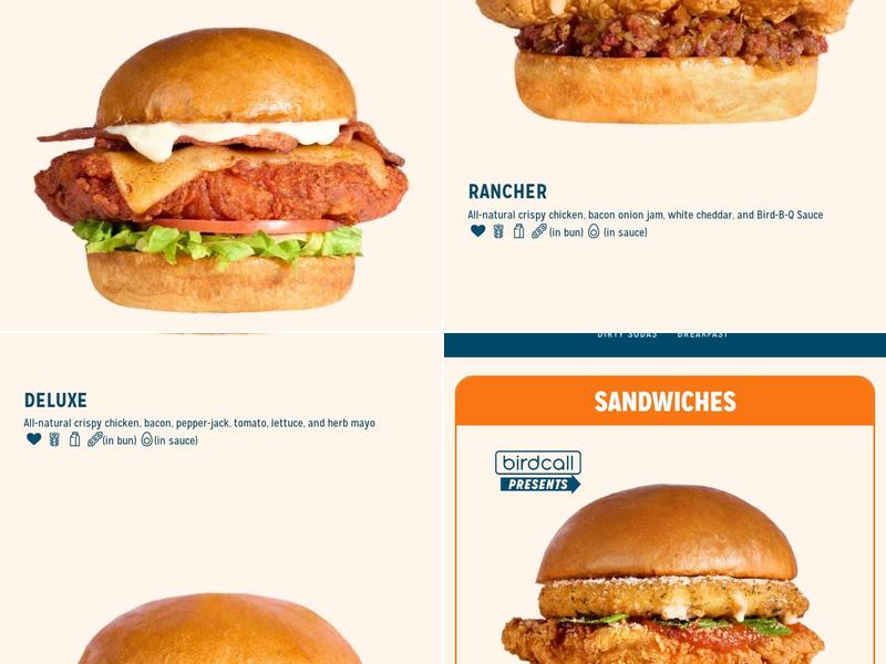 Birdcall - All Natural Chicken Menu