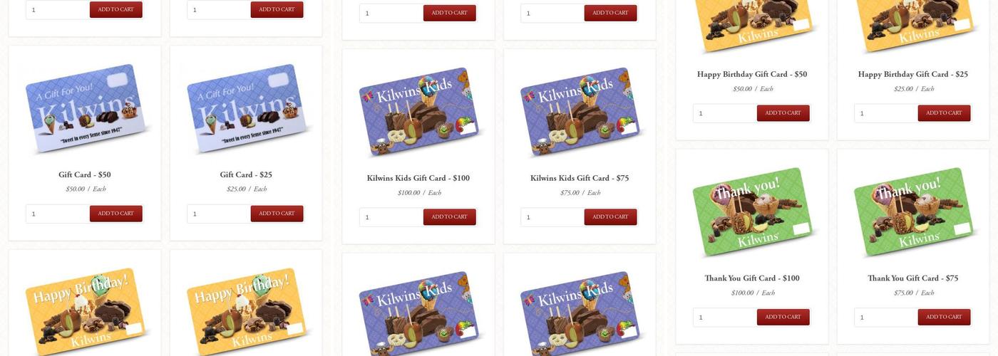 Kilwins Waterside Place Menu