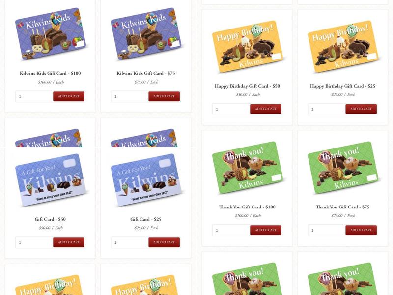 Kilwins Waterside Place Menu