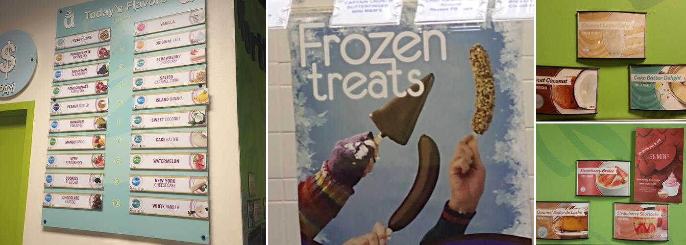 U-Swirl Frozen Yogurt Menu
