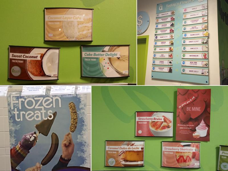 U-Swirl Frozen Yogurt Menu