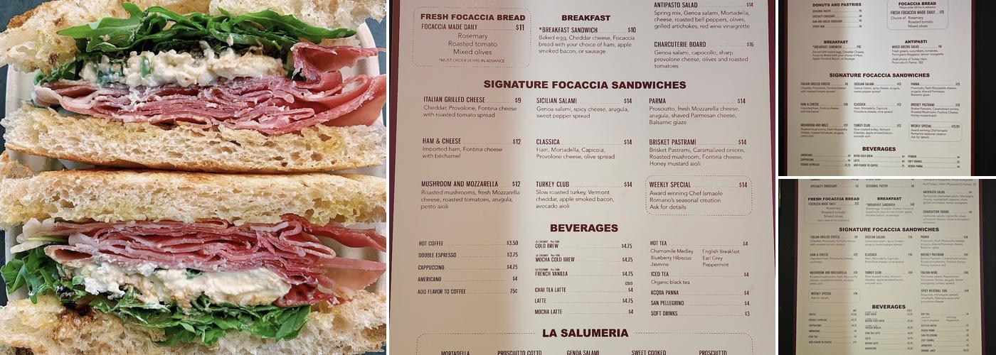 Via Focaccia Menu
