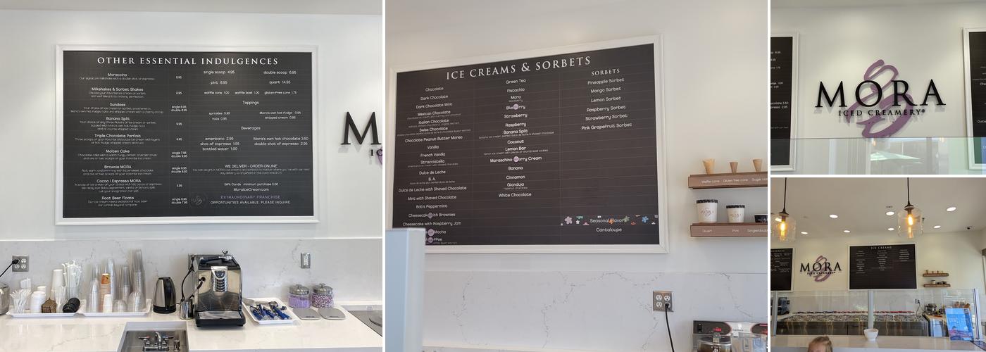 Mora Iced Creamery Menu