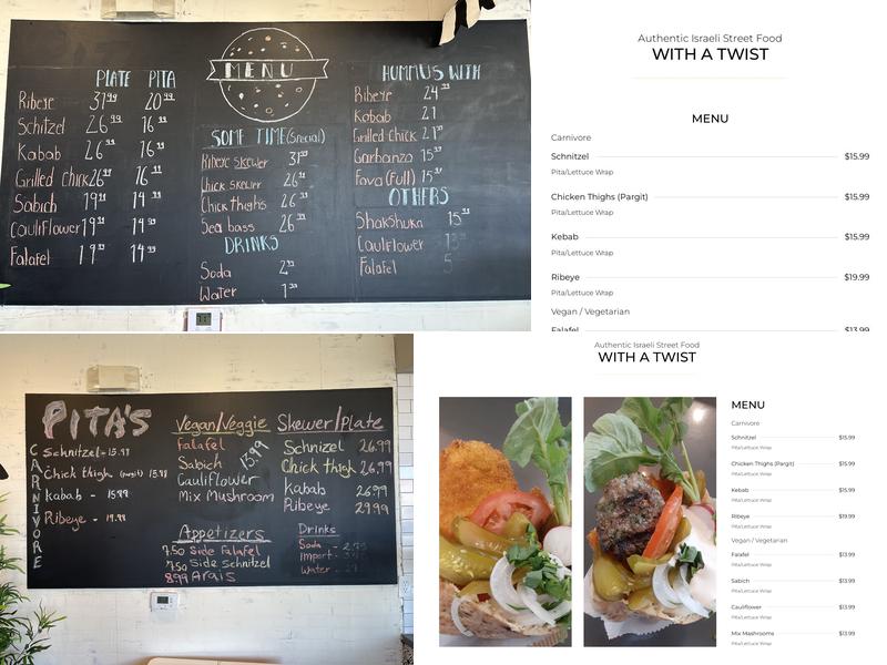 PITAS Menu