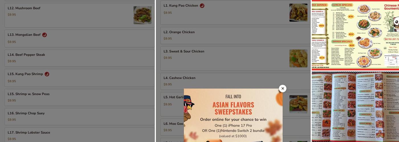Gourmet Wok Chinese Food Menu