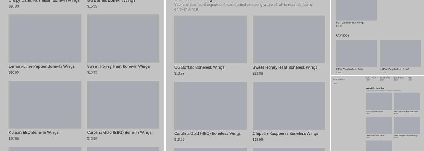 Wing SZN Menu