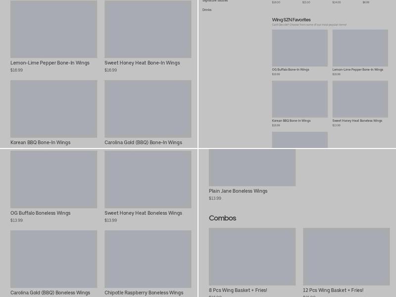 Wing SZN Menu