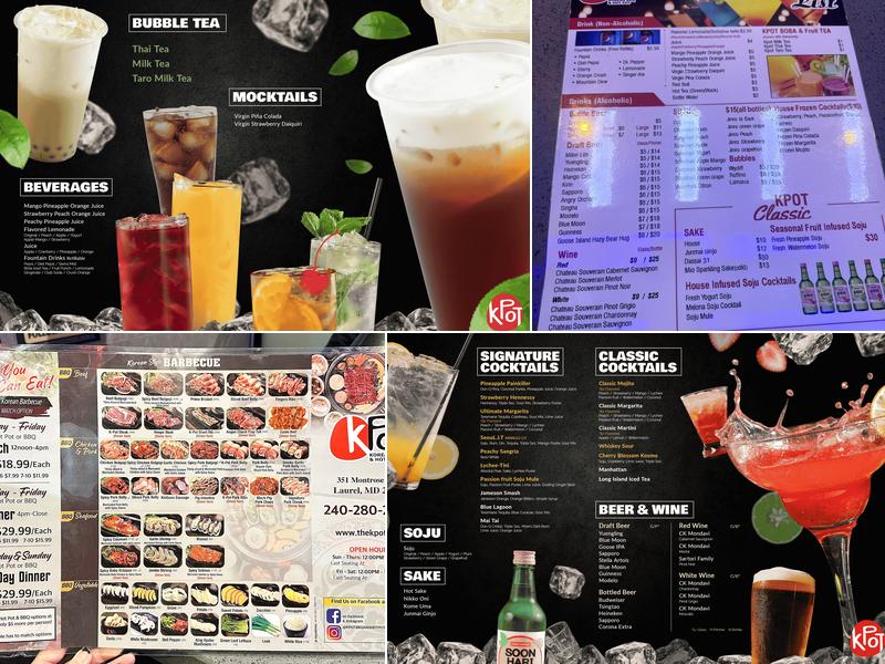 KPot Korean BBQ & Hot Pot Menu