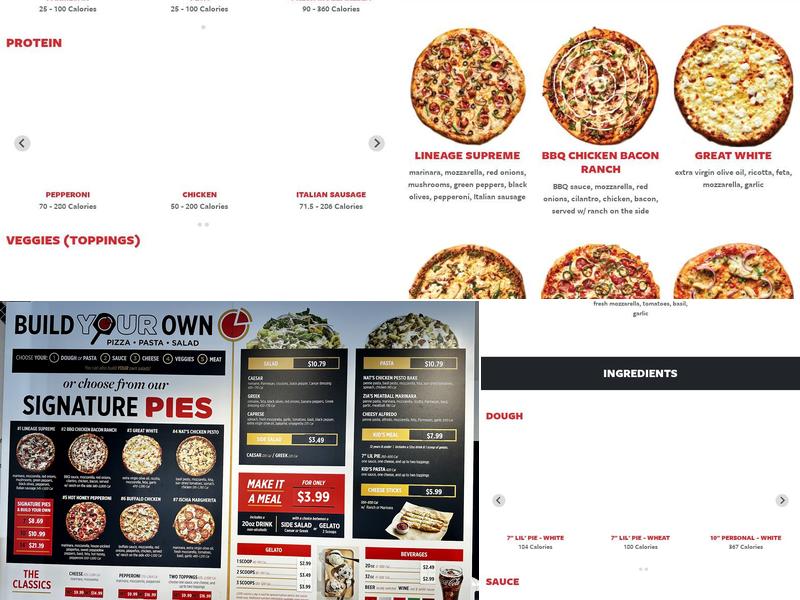 Your Pie Pizza Menu