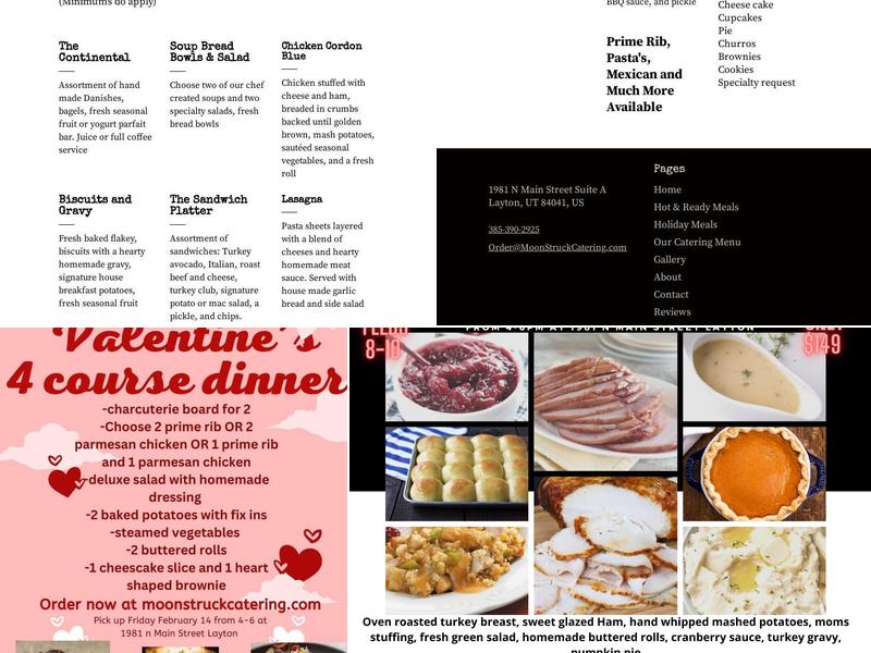 Moonstruck catering Menu