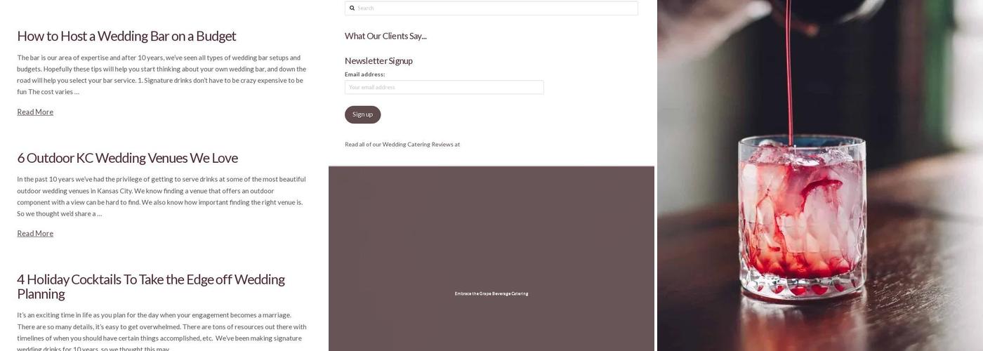 Embrace the Grape Beverage Catering Menu