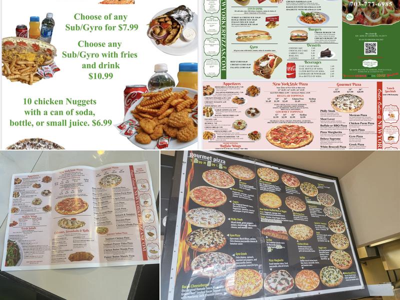 New Yorker Pizza Menu