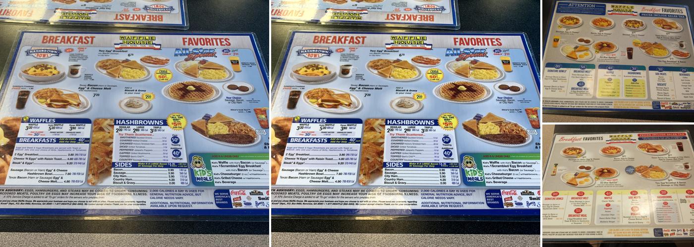 Waffle House Menu