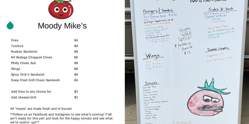 Moody Mike's Menu