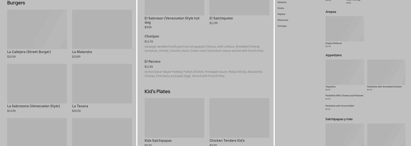 La Sabrosita Restaurant & Catering Menu